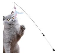 Cat Teaser Wand - Interactive Cat Pole Toy with Bell Sound, Fun Teasing Stick | Engaging Pet Supply That Encourages Active Play, Ideal During Indoor Bonding and Exercise 31.5x0.59x0.59 inches