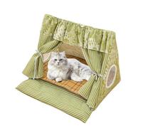 Cat Tent, Cat Cave Bed, Removable Cooler Mat, Cloth Comfortable Hut, Soft Cushion Design, Cozy Shelter, for Puppies, Kittens, Rabbits, Small Animals, 20.08x18.9x18.5 Inches