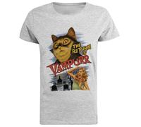 Cat The Return of Vampurr Camiseta Gris para Mujeres De Manga Corta Grey Women tee Short Sleeve T-Shirt