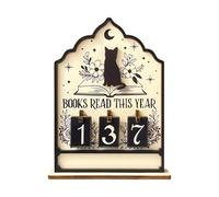 Cat Theme Books Read Counter - Decorative Sign, Manual Display Counting Up To 999 Titles, Cute Bookshelf Accessory Supporting Reading Goals And Home Decoration | Bookcases, Desktops
