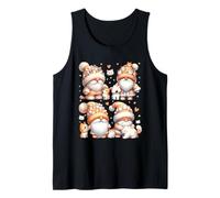 Cat Themed Gnome Patterns For Cat Owner Like Cat Mom And Dad Camiseta sin Mangas