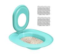 Cat Toilet Kit, Kitten Potty Teaching Seat, Leakproof Bath Training, Non Stick Pet Toilet Trainer for Apartment Bathroom House, 15.35x14.37 Inches, Green