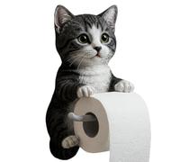 Cat Toilet Paper Holder, Wall Mounted Roll Rack, 8.66x6.3x4.72 Inches, Cute Cat Dispenser, Space-Saving and Decorative, Ideal for Dorm, Home, RV, Restroom, Travel, Kitchen Use