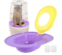 Cat Toilet Trainer Kit - Cat Litter Toilet Training Kit | Reusable Pet Tôilet Trainer | PP Material, 39x36x10cm, Detachable with Suction Cups, For Home Travel RV, Easy Clean