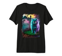 Cat Tombstone Meow Funny Kitten Cats Lover Camiseta Premium