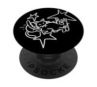 Cat Tomcat 90s Y2K Luchando bajo el cielo estrellado PopSockets PopGrip Adhesivo