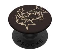 Cat Tomcat Y2K 90s Luchando bajo el cielo estrellado PopSockets PopGrip Adhesivo