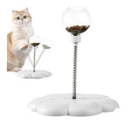 Cat Toy, Cat Puzzle Ball, Interactive Funny Spring Indoor Detachable Engaging Fun Stainless Steel Lightweight Pet Turntable Toy for Kittens, 9.06x10.24 Inches, Purple Green White