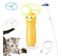Cat Toy Disc Launcher , Bear Shaped USB Rechargeable with Suction Cup