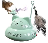 Cat Toy - Electric Interactive Pet Teaser Wand, Smart Self Play Kitten Entertainment Device with Flashing Lights Music Attraction, Automatic Motion Function, Ideal for Indoor Cats Exercise Enrichment