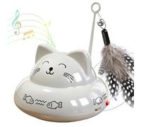 Cat Toy - Electric Interactive Pet Teaser Wand, Smart Self Play Kitten Entertainment Device with Flashing Lights Music Attraction, Automatic Motion Function, Ideal for Indoor Cats Exercise Enrichment