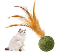 Cat Toy Interactive - Cat Balls | Interactive Cat Ball | Edible Kitten Catnip Feather Ball | Magic Cat Balls | Natural Lollipop Cat Kicking for Cats Kittens Teeth Cleaning