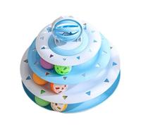 Cat Toy Roller - 23.5x20cm Wooden Cat Ball Tower Toy | 3-Level Turntable Cats Toys Balls With Six Colorful Balls Interactive Kitten Fun Mental Physical Exercise Puzzle Kitten Toys, For Kitty Exercise