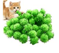 Cat Toys Ball | 50 Pieces Shimmering Plush Sphere | Green Self Play Cat Toy