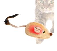 Cat Toys - Cat mousee Toy | Interactive Electric LED Automatic Chasing Exercise Game with Automatic Movement For Pets, Mice Toy with Feather Tail and Sound For Kitten Playtime