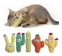 Cat Toys for Indoor Cats, 100% Pure Organic Catnip-Filled Toys Without Cotton, Interactive Cactus Kitten Toy for Anxiety Relief, Soft Cute Teething &C