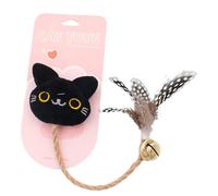 Cat Toys for Indoor Cats Teething Chew Toy Funny Bell with Feathers Interactive Plush Toy Juguete para gatos con ratón (C, talla única)