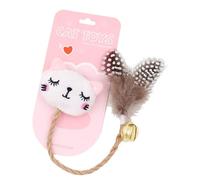 Cat Toys for Indoor Cats Teething Chew Toy Funny Bell with Feathers Interactive Plush Toy Juguete para gatos con ratón (B, talla única)