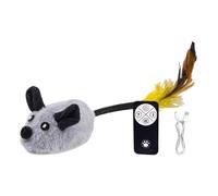 Cat Toys Interactive For Indoor Cats,Electric Automatic Moving Mou-se Cat Toy Play With Squeaky Sound Dynamic Magic Tail,Mou-seToys For Cats To Play Alone,With Remote Control And USB Charging Cable