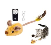 Cat Toys Interactive For Indoor Cats,Electric Automatic Moving Mou-se Cat Toy Play With Squeaky Sound Dynamic Magic Tail,Mou-seToys For Cats To Play Alone,With Remote Control And USB Charging Cable