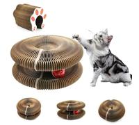 Cat Toys, Magic Accordion Scratching Board, Foldable Accordion Toy with Bell-Ball, Flexible Kurls for Outdoor or Indoor Fun