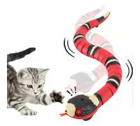 Cat Toys Snake Interactive,Realistic Simulation Smart Sensing Snake Toy,USB Rechargeable,Automatically Sense Obstacles and Escape,Moving Electric Tric