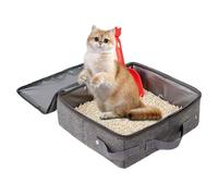 Cat Travel Litter Box, Portable Cat Litter Box with Zipped Lid