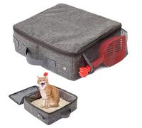 Cat Travel Litter Box, Travel Litter Box with Scoop, Portable Cat Litter Box, Waterproof Cat Litter Box, Plegable Litter Box 30x30x11cm/11.81x11.81x4.33 pulgadas para gatos