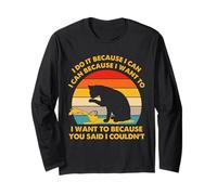 Cat Travesuras Humor I Do It Because I Can Pet Cita Arte Manga Larga