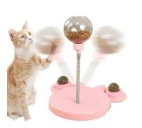 Cat Treat Ball, Interactive Treat Dispenser, Food Puzzle Feeder, Slow Eating Toy, Catnip Infused, for Indoor Cats and Small Dogs, 17x21x24.5cm 200g Pink Blue