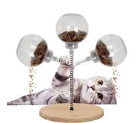 Cat Treat Ball with Feder,Cat Feeder Ball Juego interactivo para tu gato | Dispensador de comida lento para gatos/perros pequeños, satisface las necesidades de gatos y perros pequeños al cazar, cazar