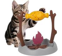 Cat Treat-Dispensing Slow Puzzle Feeder Bowls, Unique Rotatable Roast and Flame, Cognitive Training Game, Enrichment Interactive Stimulation Toys for