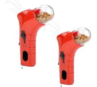 Cat Treat Gun Shooter, Interactive Cat Treat Shooter Gun, nCat Treat Dispenser Launcher Toy, Pet Treat Snack Launcher Dog Food Catapult for Dog Exercise Training (2 PCS Red)