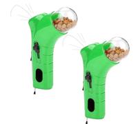 Cat Treat Gun Shooter, Interactive Cat Treat Shooter Gun, nCat Treat Dispenser Launcher Toy, Pet Treat Snack Launcher Dog Food Catapult for Dog Exercise Training (2 PCS Green)