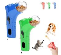 Cat Treat Launcher Gun, Pet Food Dispenser Launchers, Fun Cat Ball Dispenser Gun Toy, Snack Slinger For Dog Exercise Training, Handheld Interactive Toys, Suitable For Households With Pets (Blue Green)