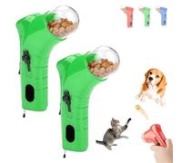Cat Treat Launcher Gun, Pet Food Dispenser Launchers, Fun Cat Ball Dispenser Gun Toy, Snack Slinger For Dog Exercise Training, Handheld Interactive Toys, Suitable For Households With Pets (2PCS Green)