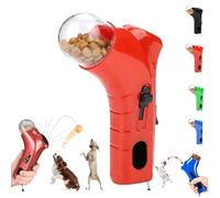 Cat Treat Shooter, Cat and Dog Food Shooter Gun, Pet Food Dispenser Launchers, Dog Food Catapult Pet Launchers, Kitten Puppy Exercise Training Feeder, Food Catapult for Exercise & Play (Red)