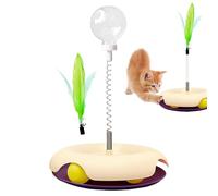 Cat Treat Toy, Cat Puzzle Toy, Treat Dispenser for Cats, Interactive Cat Toy, Cat Puzzle Feeder, Multifunctional Cat Toy, Feather Toy for Cats, Cat Ball Toy, Interactive Feeder Ball, Cat Treat Puzzle