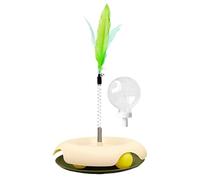 Cat Treat Toy, Treat Puzzles for Indoor Cats, Multifunctional Cat Treat Dispenser Toy, Interactive Ball Cat Puzzle Feeder, Feather Toy for Indoor Cats, Fun Cat Toy for Play & Feeding