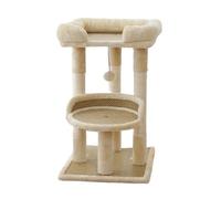 Cat Tree, Árbol for Gatos de Lujo de Dos Niveles con Postes rascadores de sisal, Torre for Gatos de Varios Niveles con Perchas de Felpa y Juguetes Colgantes.,for Kittens(White)
