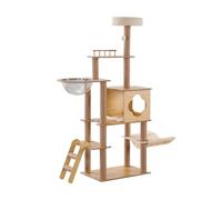 Cat Tree, Árbol rascador Grande de Varios Niveles for Gatos de Interior, Torre Alta con Poste y Tabla rascadora con Cuerda de sisal,for Kittens(H04)