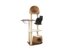 Cat Tree, Gran Estructura for trepar Fat Cat, casa integrada de Gran Altura, fácil de Mantener, Tejida en ratán, cápsula Espacial for Las Cuatro Estaciones,for Kittens(Default)