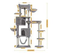 Cat Tree Pet Tree, casa de Gatos de Varios Pisos, bajo Grande, Barra de Agarre y Hamaca, Marco de trepadores de Gatos, Muebles de la casa de Gatos adecuados para Jugar y Descansar para Gatitos y