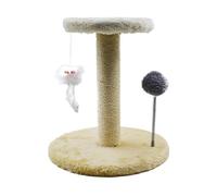 Cat Tree Tower, Large Cat Scratching Post, Interactive Pet Activity Tree with Feather & Spring Ball, Tilt Protection for Large Cats and Kittens, Large Cat Tree Tower, Cat Scratching Post with Feather