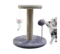 Cat Tree Tower, Large Cat Scratching Post, Interactive Pet Activity Tree with Feather & Spring Ball, Tilt Protection for Large Cats and Kittens, Large Cat Tree Tower, Cat Scratching Post with Feather