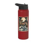Cat Trex Monster Battle, divertido amante de los dinosaurios Stainless Steel Insulated Water Bottle