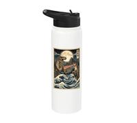 Cat Trex Monster Battle, divertido amante de los dinosaurios Stainless Steel Insulated Water Bottle