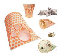 Cat Tunnel Bags for Indoor Cats,Collapsible Cat Drill Tunnel Pouch, Collapsible Interactive Cat Drill Bag Pet Toy,Cat Tunnel Bag with Toy Balls and Mouse Toy. (Orange)