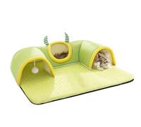 Cat Tunnel Bed - 20in Sleeping Pad with Tunnels for Indoor Play, Winter Summer Rest Via Interactive Cushion Function, Small Animal Enrichment for Kitten, Puppy, Bunny, Home Pet Supplies