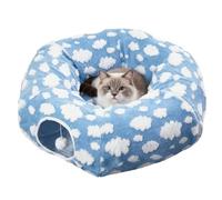 Cat Tunnel Bed - Cute Donut Pet Sleeping Nest, Detachable Washable Soft Foldable Cave Resting House | Suitable For Kitten Puppy Small Animal Dog Indoor Bedroom Living Room Balcony Apartment